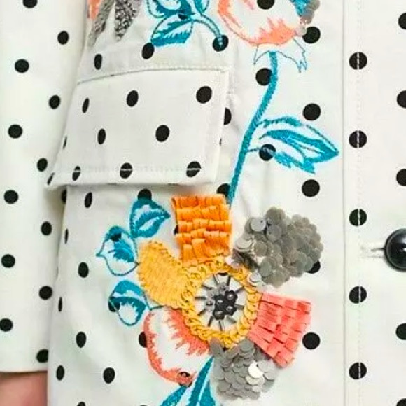 Anthropologie Floral Polka Dot Jacket S/M - Picture 7 of 9